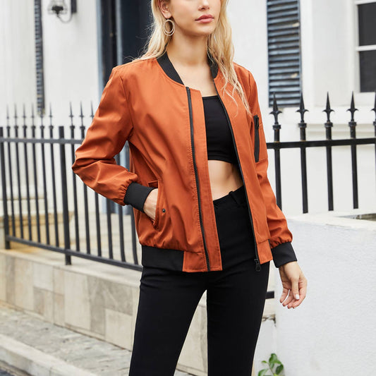 Women's thin stand-up collar baseball uniform