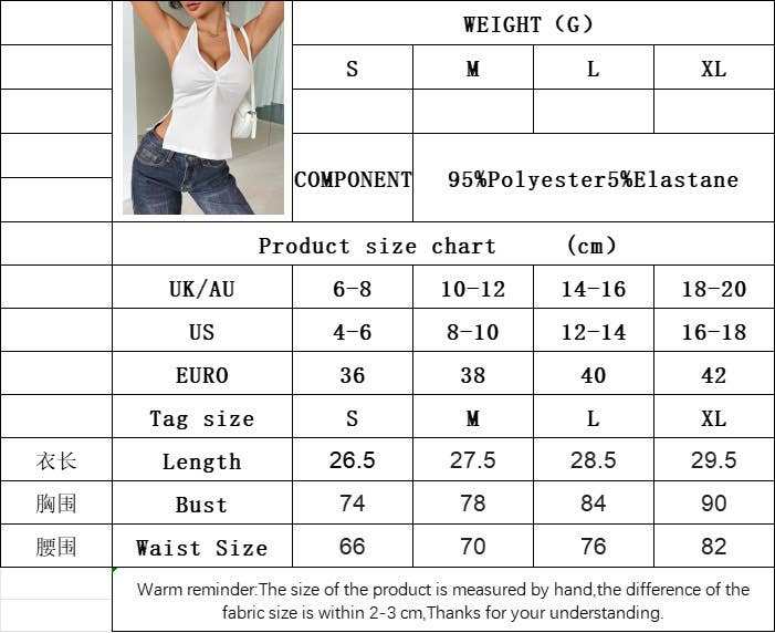 Sexy lace-up halter slim slit solid color Top