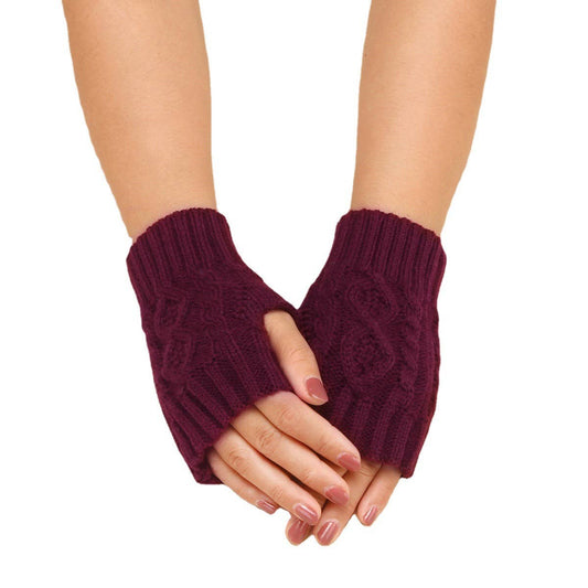 KNITTED DIAMOND-SHAPED FINGER HOLE GLOVES_CWAG0088