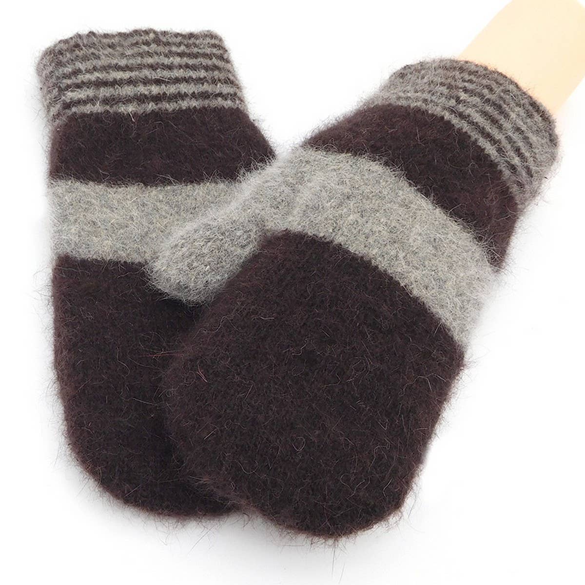 NEW WINTER RABBIT FUR WARM KNITTED GLOVES_CWAG0260
