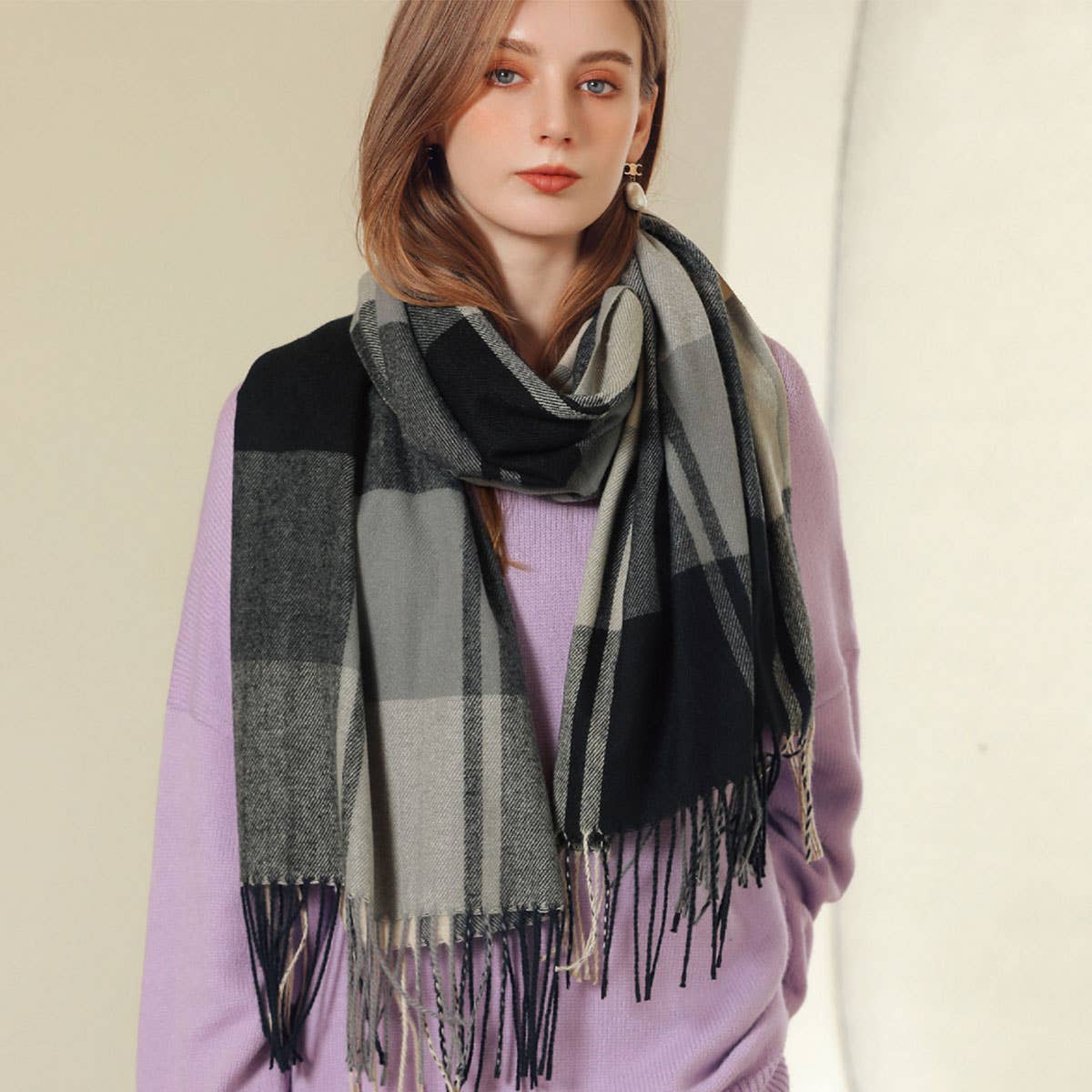 Plaid Winter Scarf ??Soft Thick Fringe Shawl 2025_CWASC0168