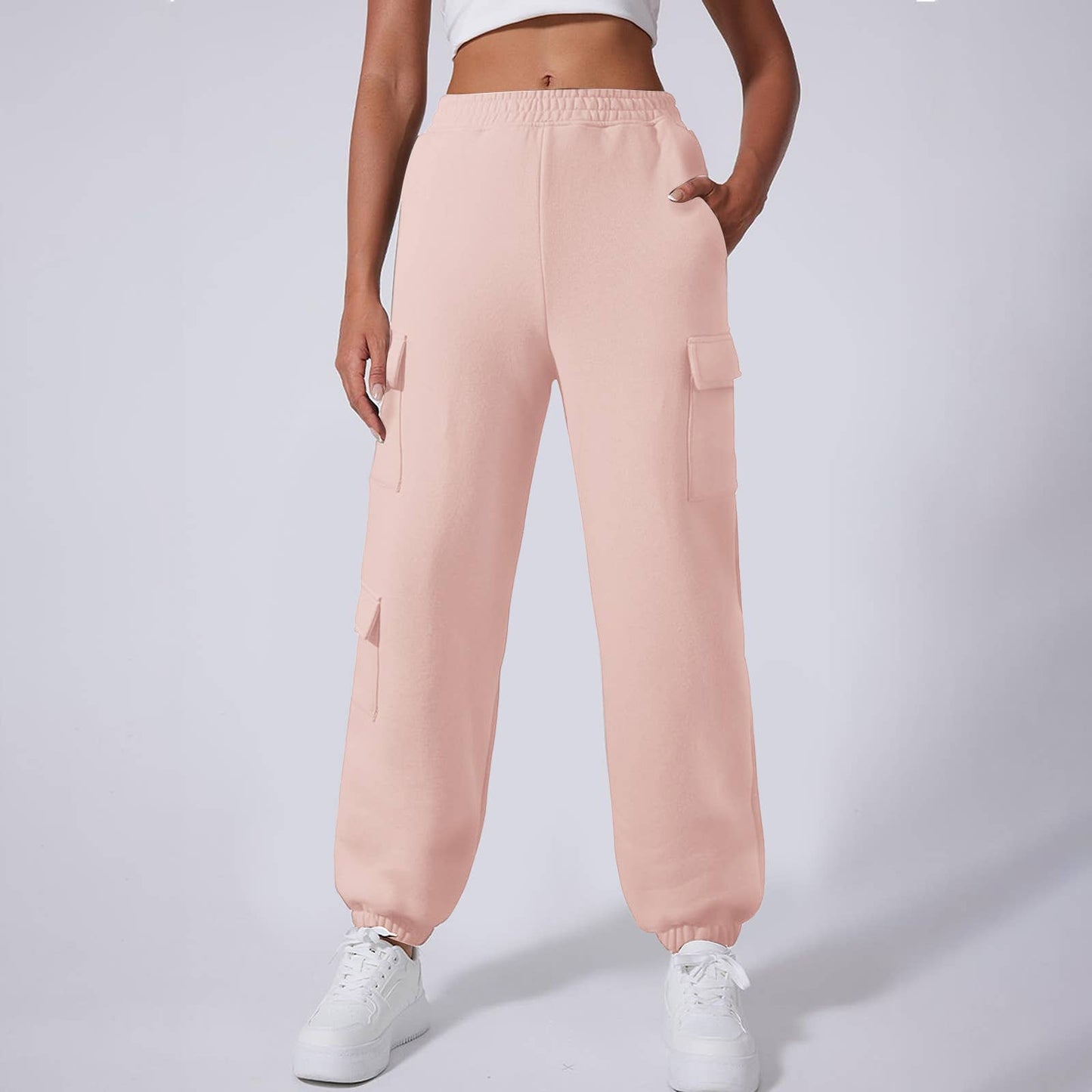 FLEECE AND THICK SOLID COLOR FASHION OVERALLS