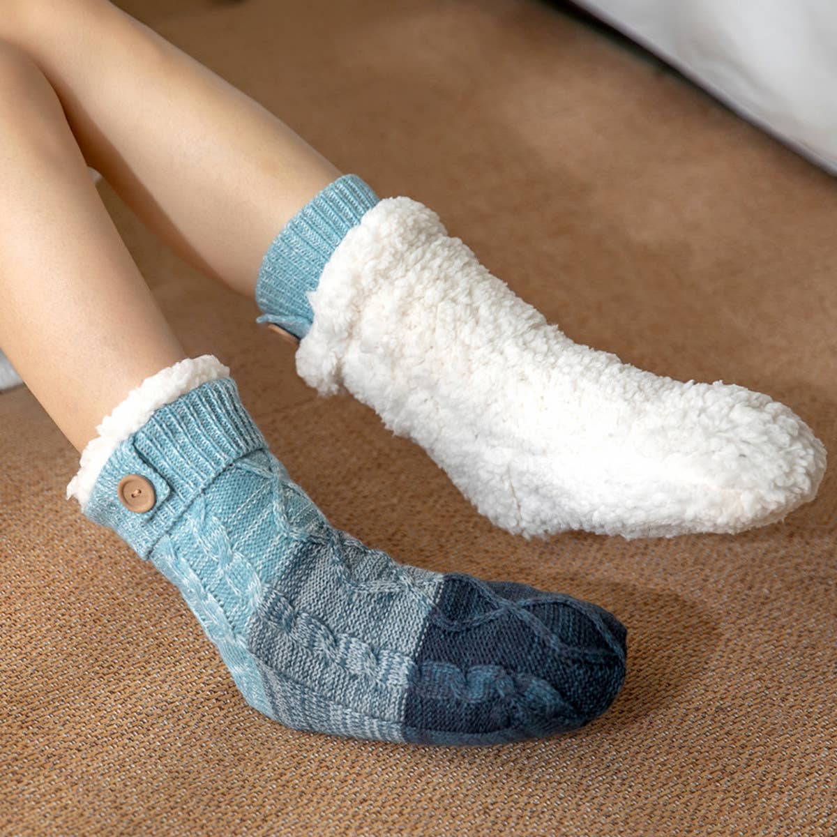 THICKENED LEG COVERS PLUSH INDOOR SLIPPERS