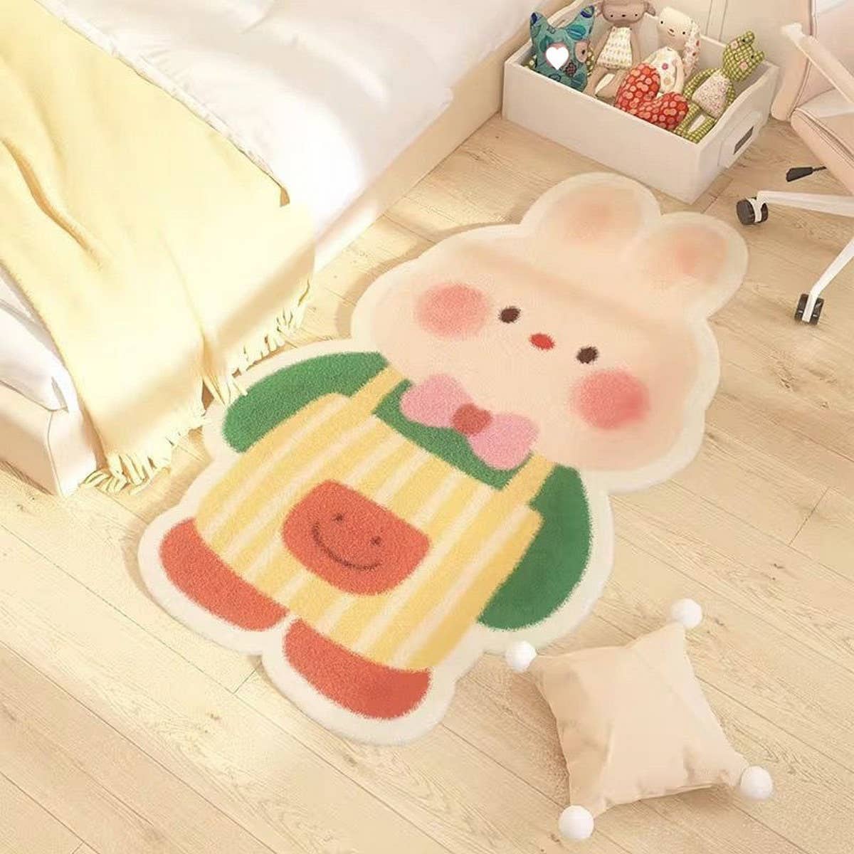 Cute Cartoon Fleece Rug for Bedroom & Living Room