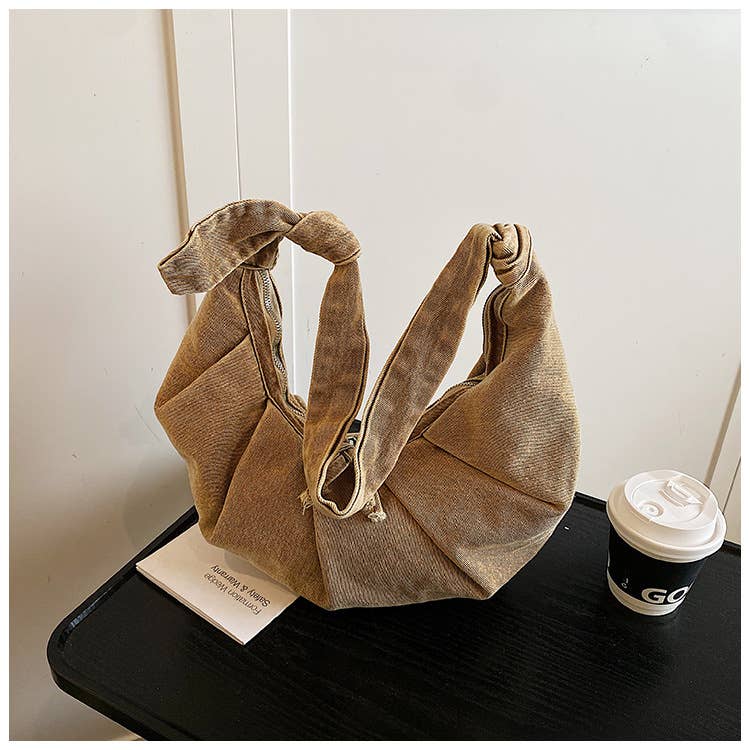 Creative fashionable pleated single-shoulder bag