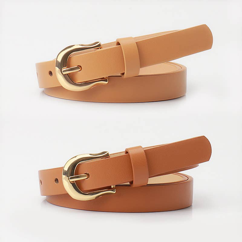Versatile pink-button flat belt for commuting