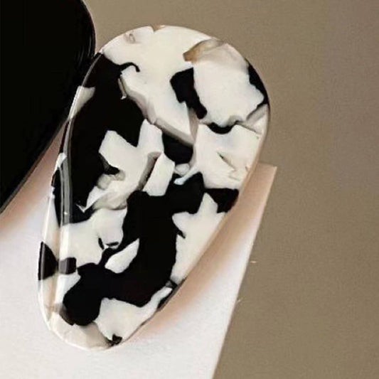 Simple cute acrylic melon seed-shaped hair clips