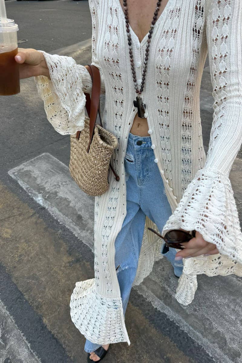 CWOCAL2300_EXTRA LONG OPENWORK CROCHET CARDIGAN