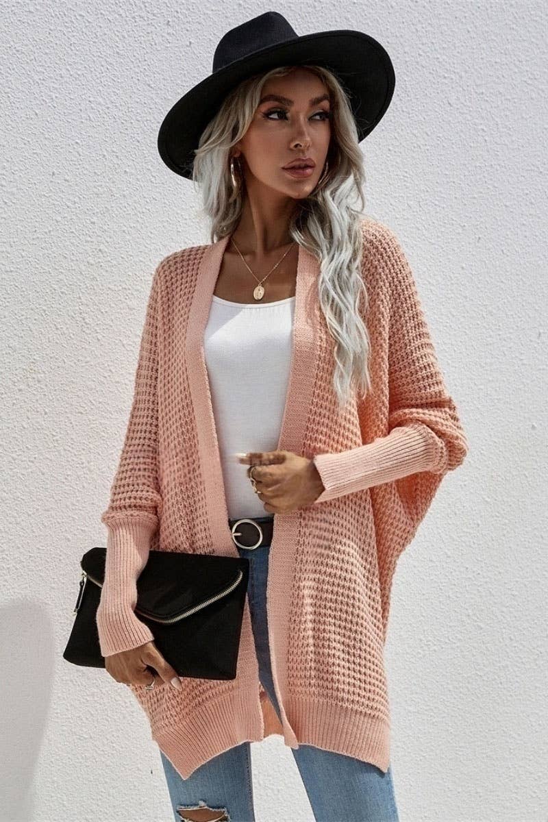 CWOCAL372 Oversized Open Front Casual Cardigan Sweater