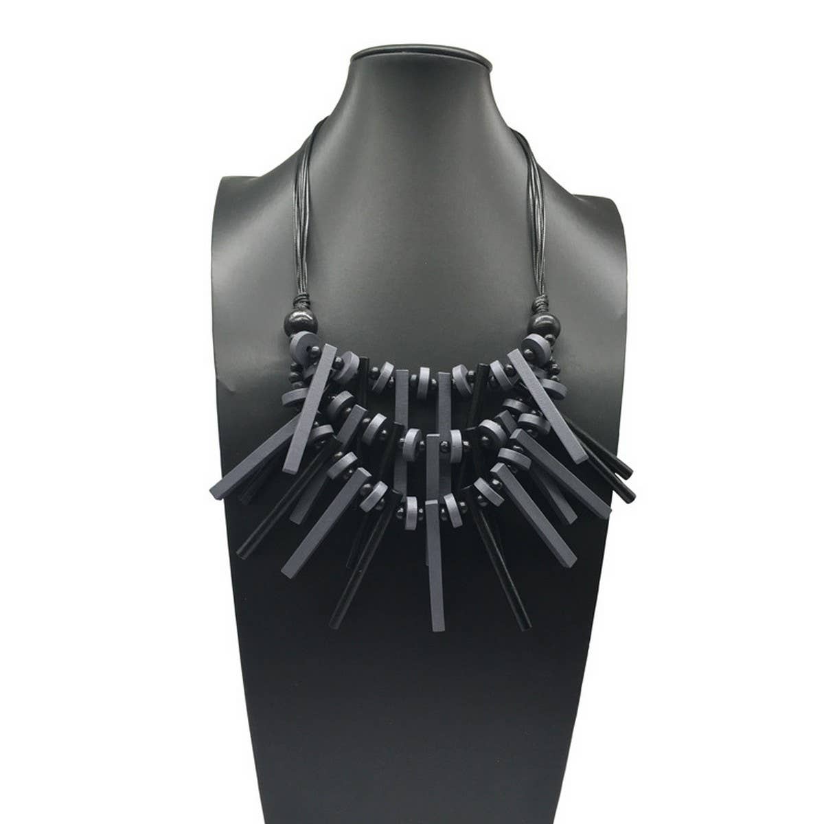 BOHEMIAN MULTI-LAYERED WOODEN BEADS NECKLACE_CWMM4560