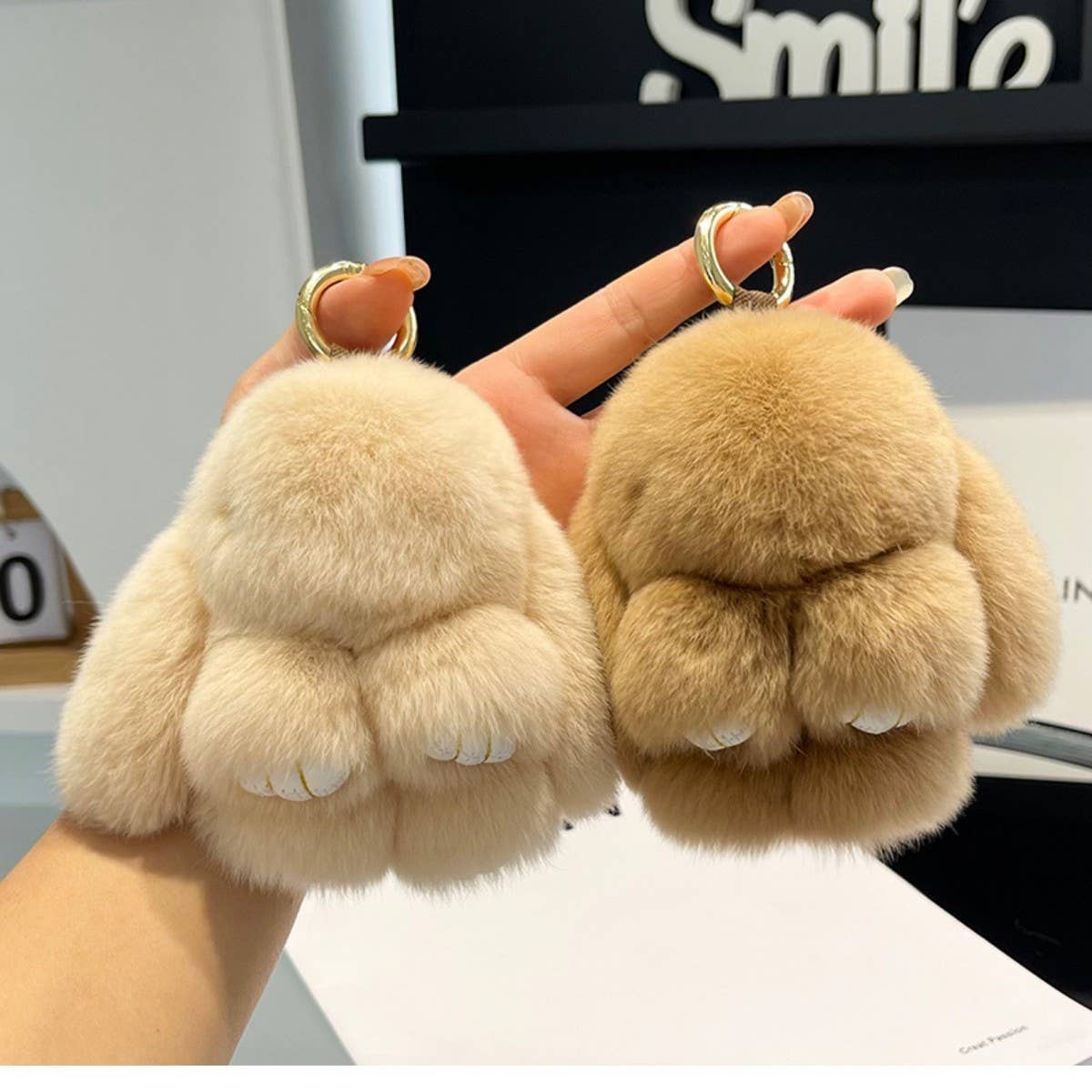 NEW MINI CUTE PLUSH BUNNY CAR KEYCHAIN PENDANT