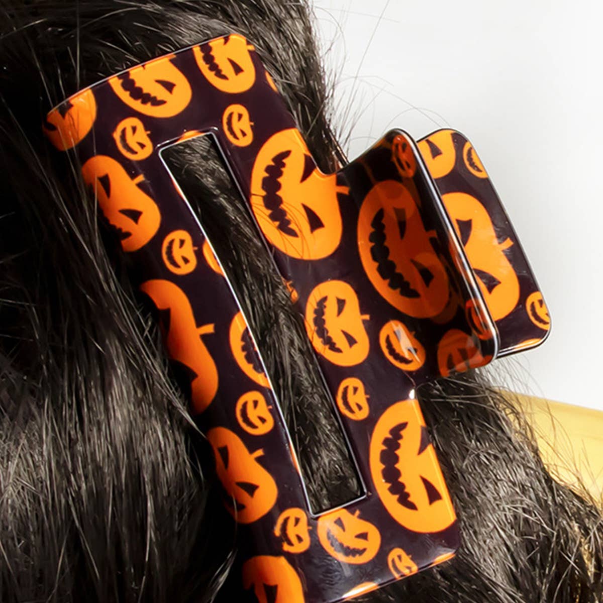 Halloween Spiderweb Hair Claw - Ghost Pumpkin Clip_CWAHA1447