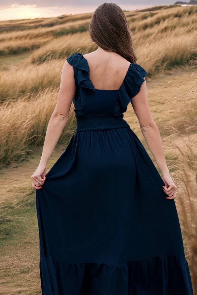 CWDMD6138_SOLID OFF-SHOULDER ONE-SHOULDER DRESS