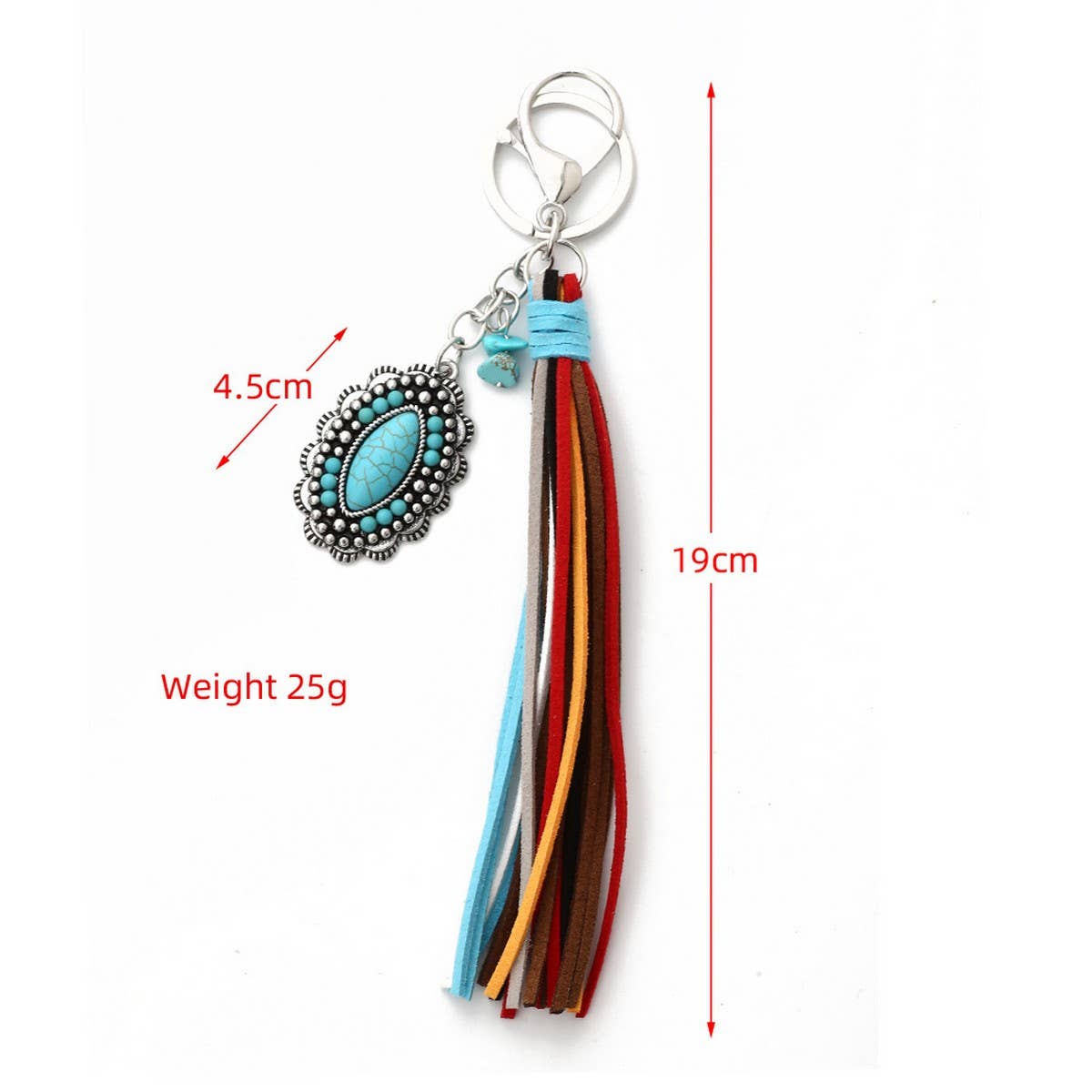 Vintage Western Boho Bull Tag Keychain_CWAB5088