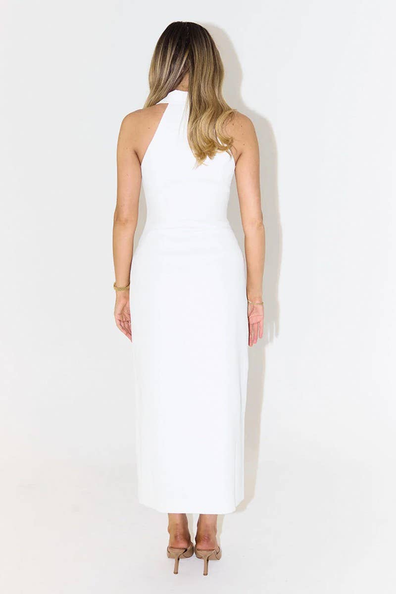 CWDMD5259_SLEEVELESS COLLARED SPLIT MAXI DRESS