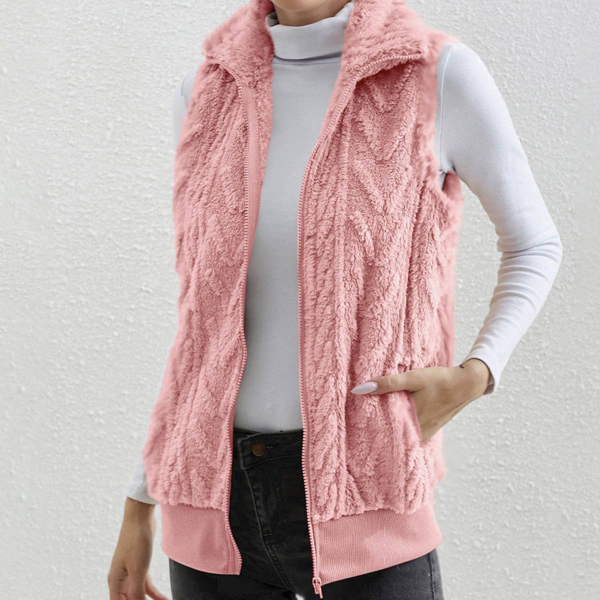 EXTRA JACQUARD FLEECE DOUBLE-SIDED WAISTCOAT
