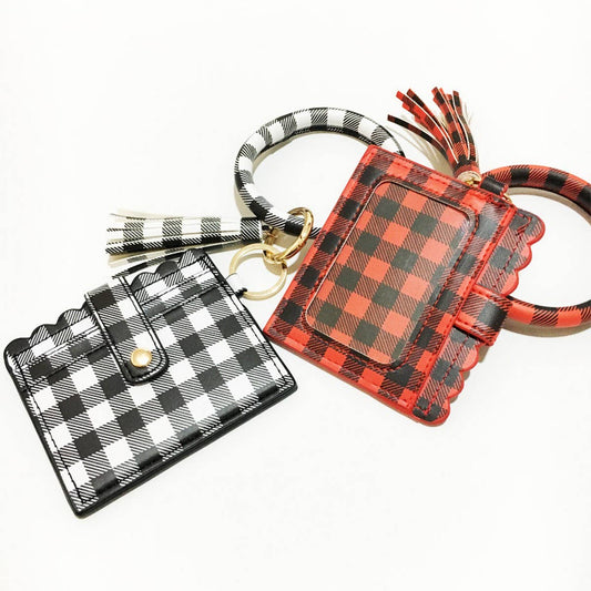 Leopard Keychain Bangle with PU Card Holder_CWAB5006