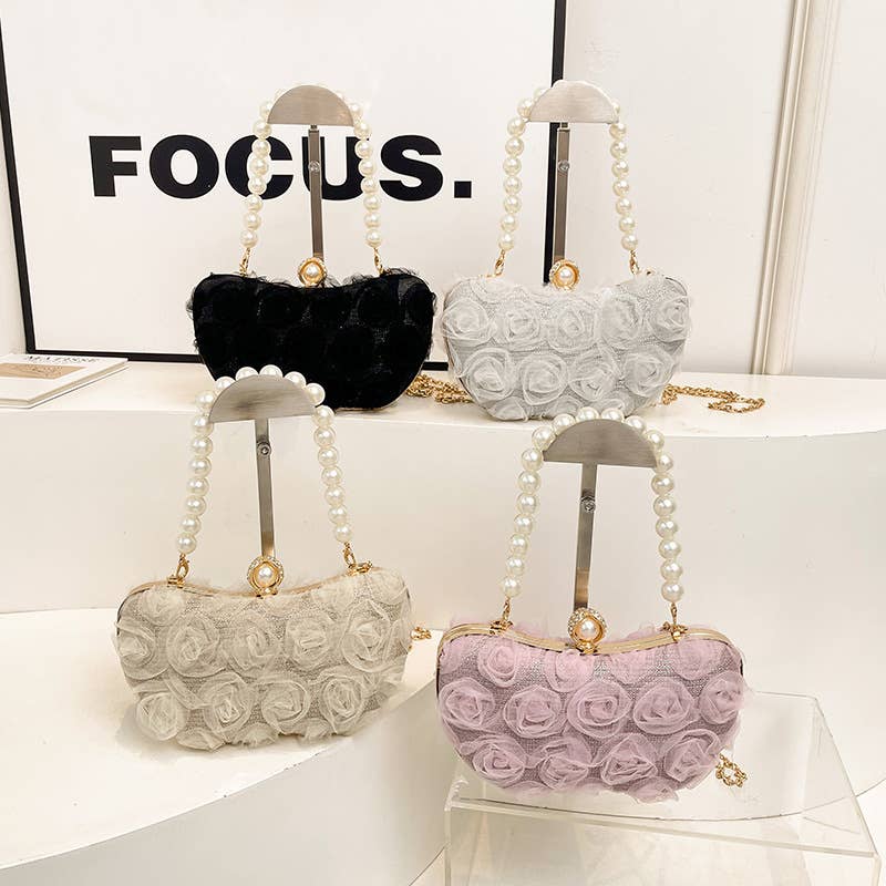 Floral hand-held Chinese-style crossbody bag