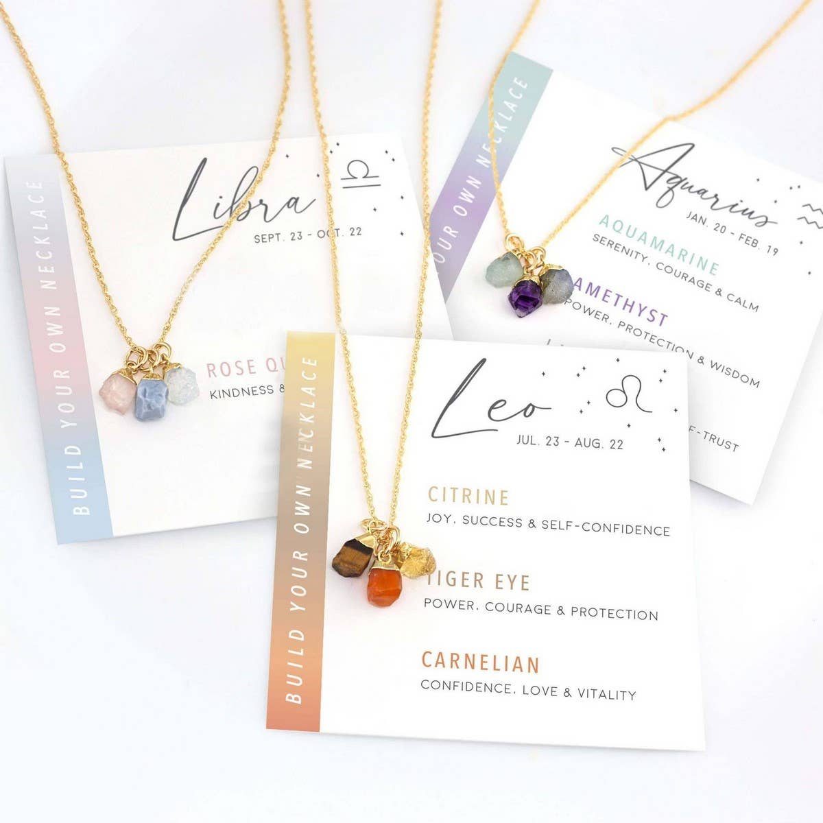 TWELVE CONSTELLATIONS NATURAL STONE NECKLACE