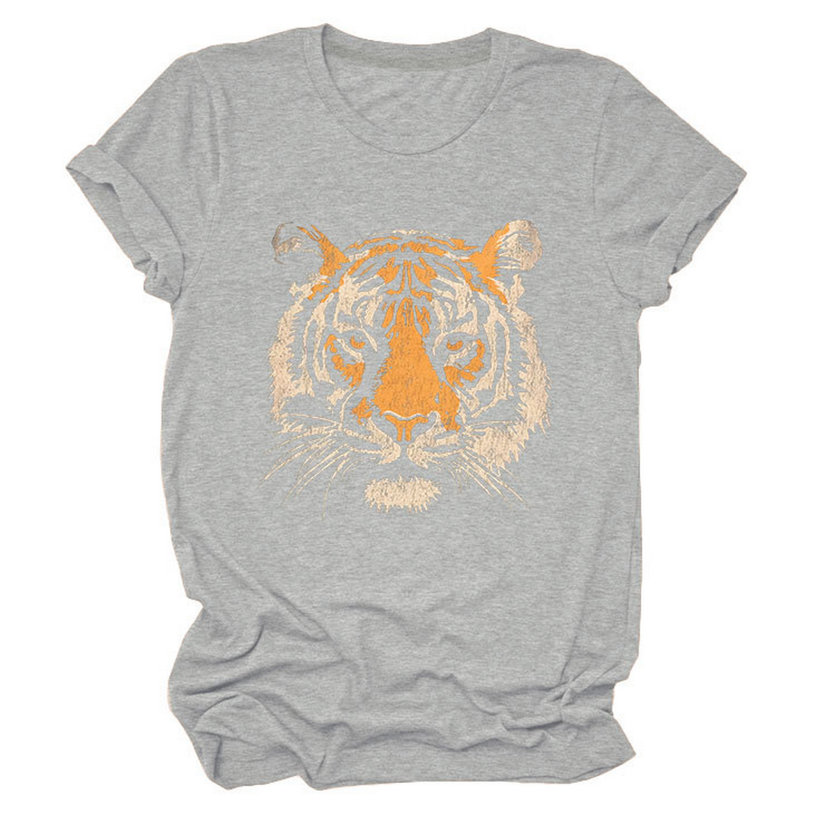 Women??¢s Summer Tee with Stylish Tiger Print_CWTTSL0494