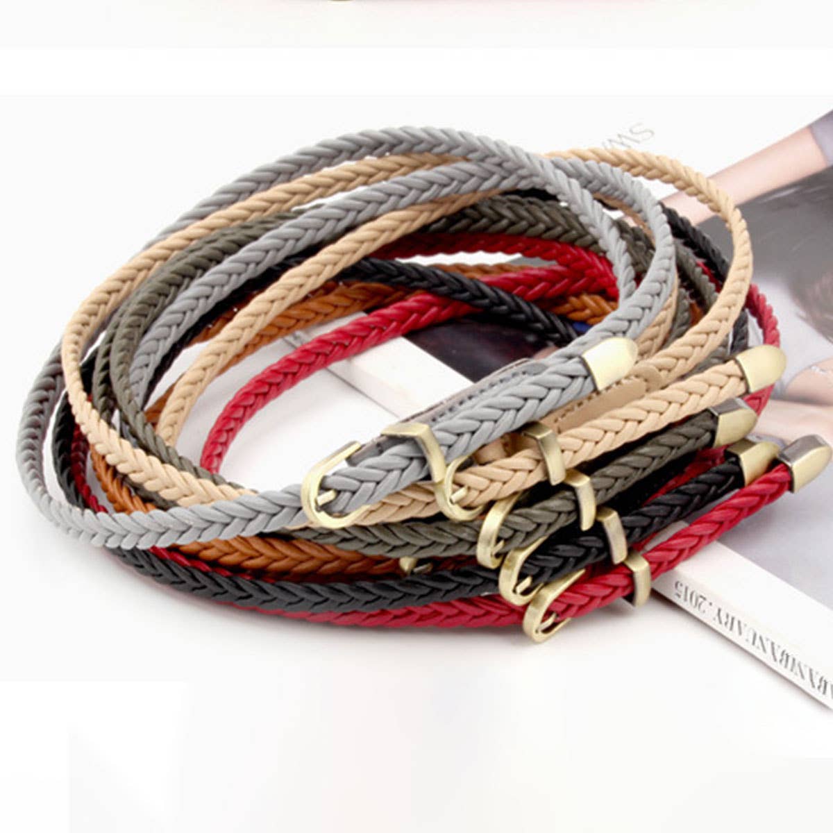 VINTAGE WOVEN SLENDER BELT FOR DRESSES_CWABE0189