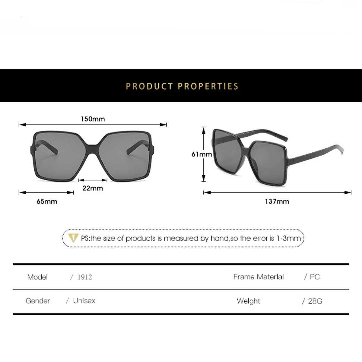 HIGH FASHION OVERSIZED SQUARE SUNGLASSES