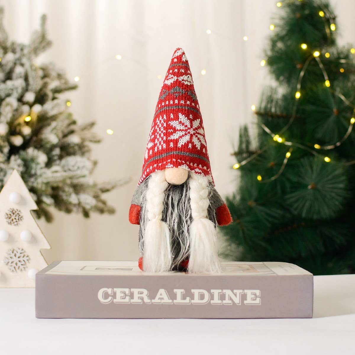 CHRISTMAS FOREST OLD MAN DOLL WINDOW DISPLAY