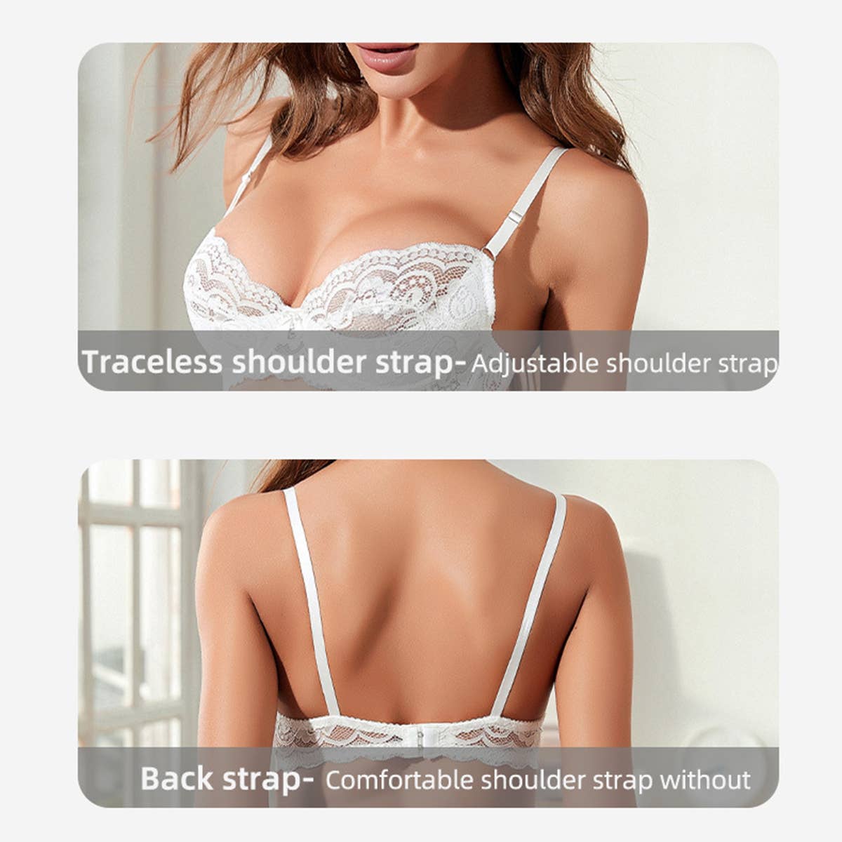 WOMEN FASHION WHITE LACE SEXY BRA