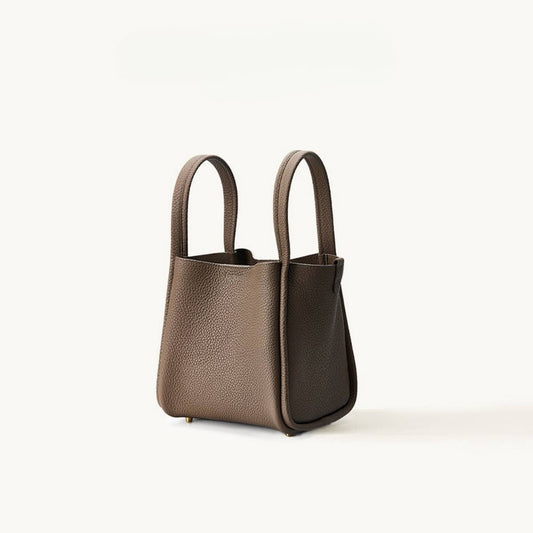 Medium Leather Bucket Tote ? Basket Style Bag_CWAB5335