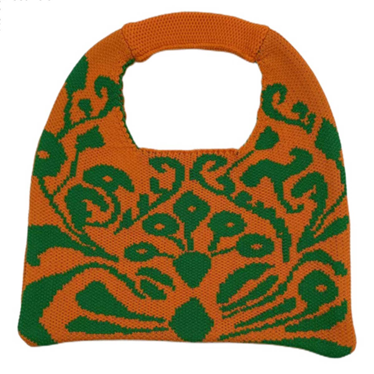 WOMEN FASHION PATTERN KNITTED DESIGN TOTE BAG_CWAB0861