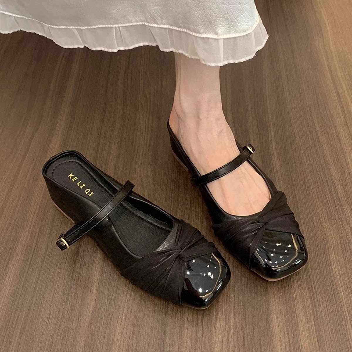 Pink Wedge Mary Jane Mules for Women_CWSHF0081