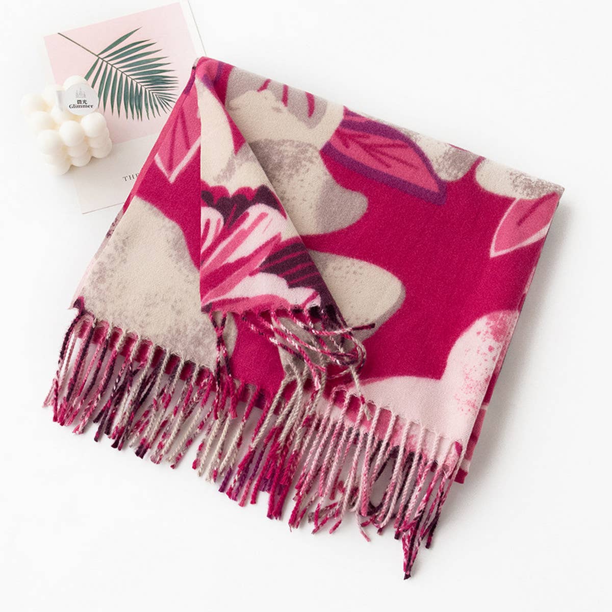 Soft Scarf - Elegant Print Tassel Wrap for Women_CWASC0918