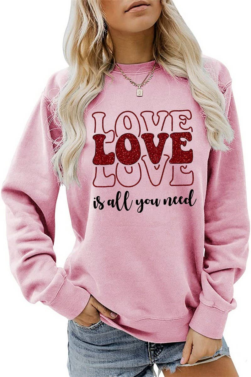 VALENTINE DAY LOVE PRINT PULLOVER_CWTSTL0996