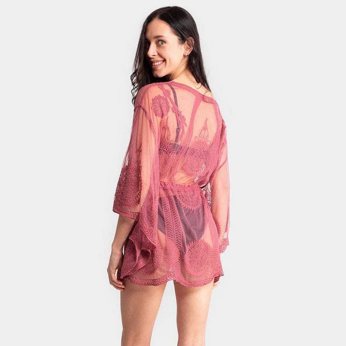 LACE SUN PROTECTION SHIRT BIKINI COVER UP