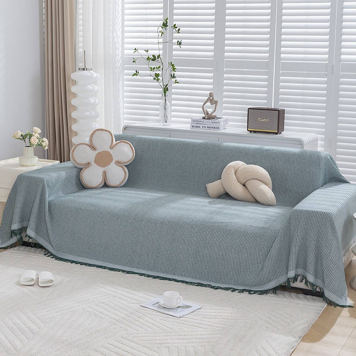 Cotton Sofa Throw Blanket All Season Cover