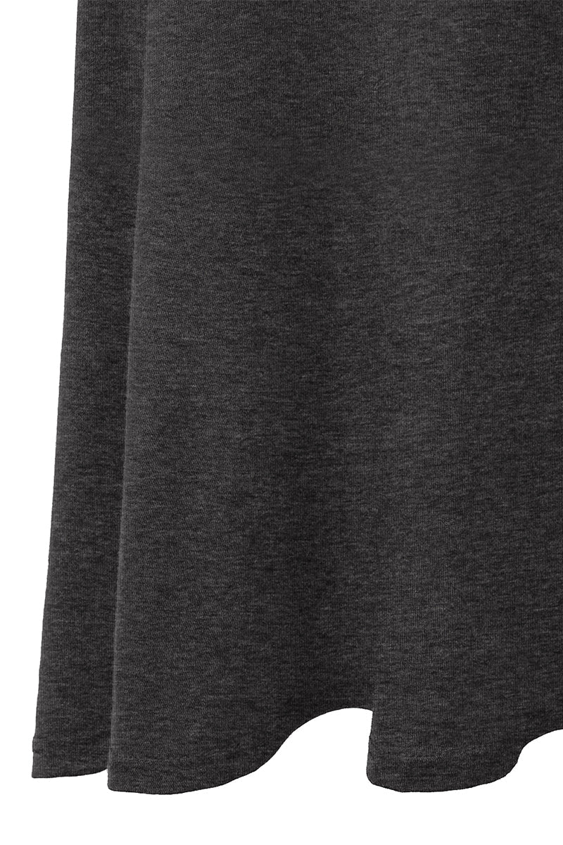 WOMEN'S BASIC ELASTIC WAIST BAND FLARED MIDI SKIRT