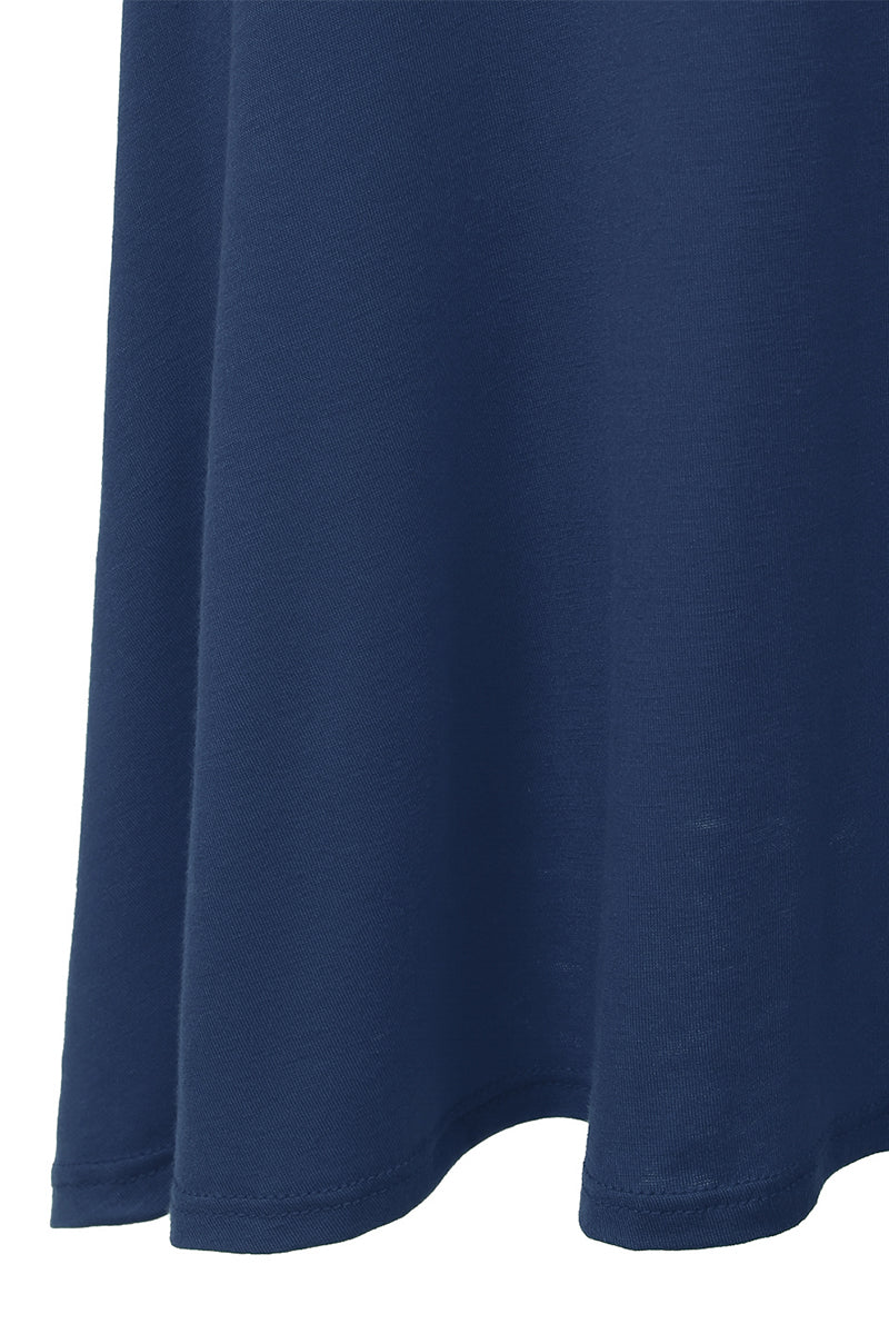 WOMEN'S BASIC ELASTIC WAIST BAND FLARED MIDI SKIRT