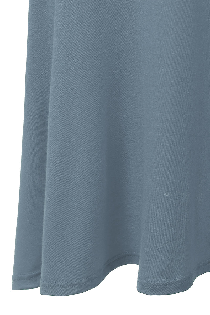 WOMEN'S BASIC ELASTIC WAIST BAND FLARED MIDI SKIRT