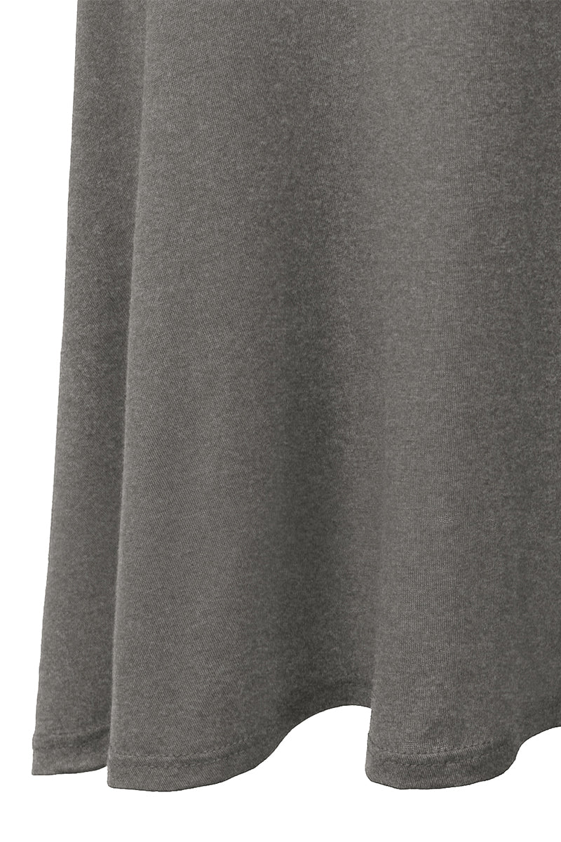 WOMEN'S BASIC ELASTIC WAIST BAND FLARED MIDI SKIRT