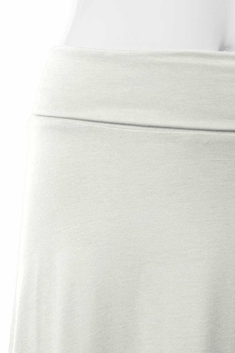 WOMEN'S BASIC ELASTIC WAIST BAND FLARED MIDI SKIRT