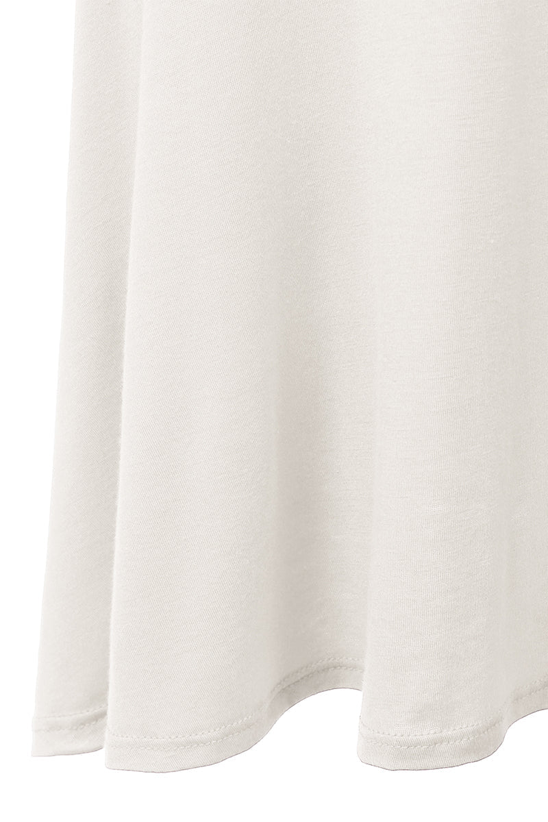 WOMEN'S BASIC ELASTIC WAIST BAND FLARED MIDI SKIRT