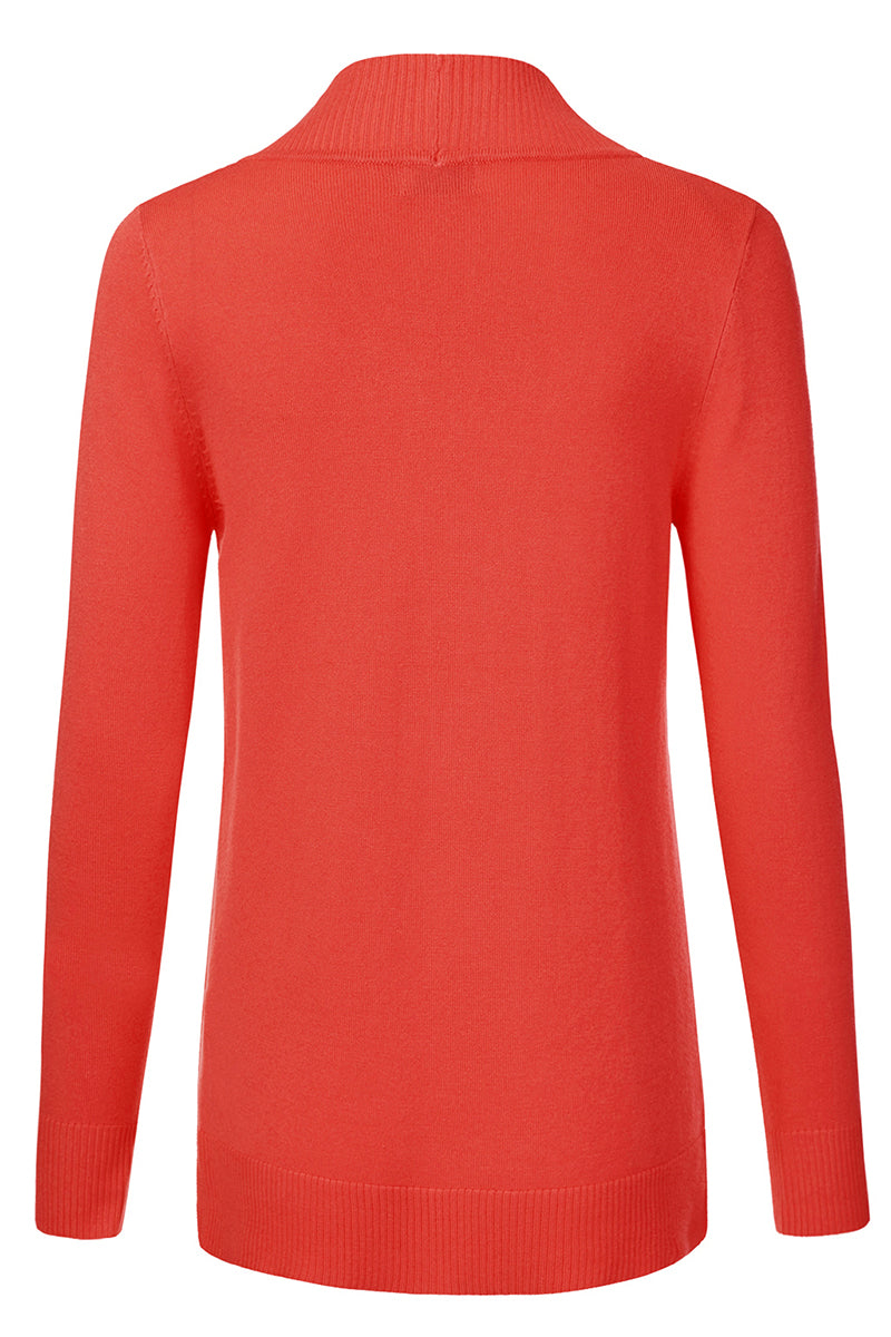 WOMEN'S OPEN FRONT KNIT LONG SLEEVE POCKETS SWEATER CARDIGAN