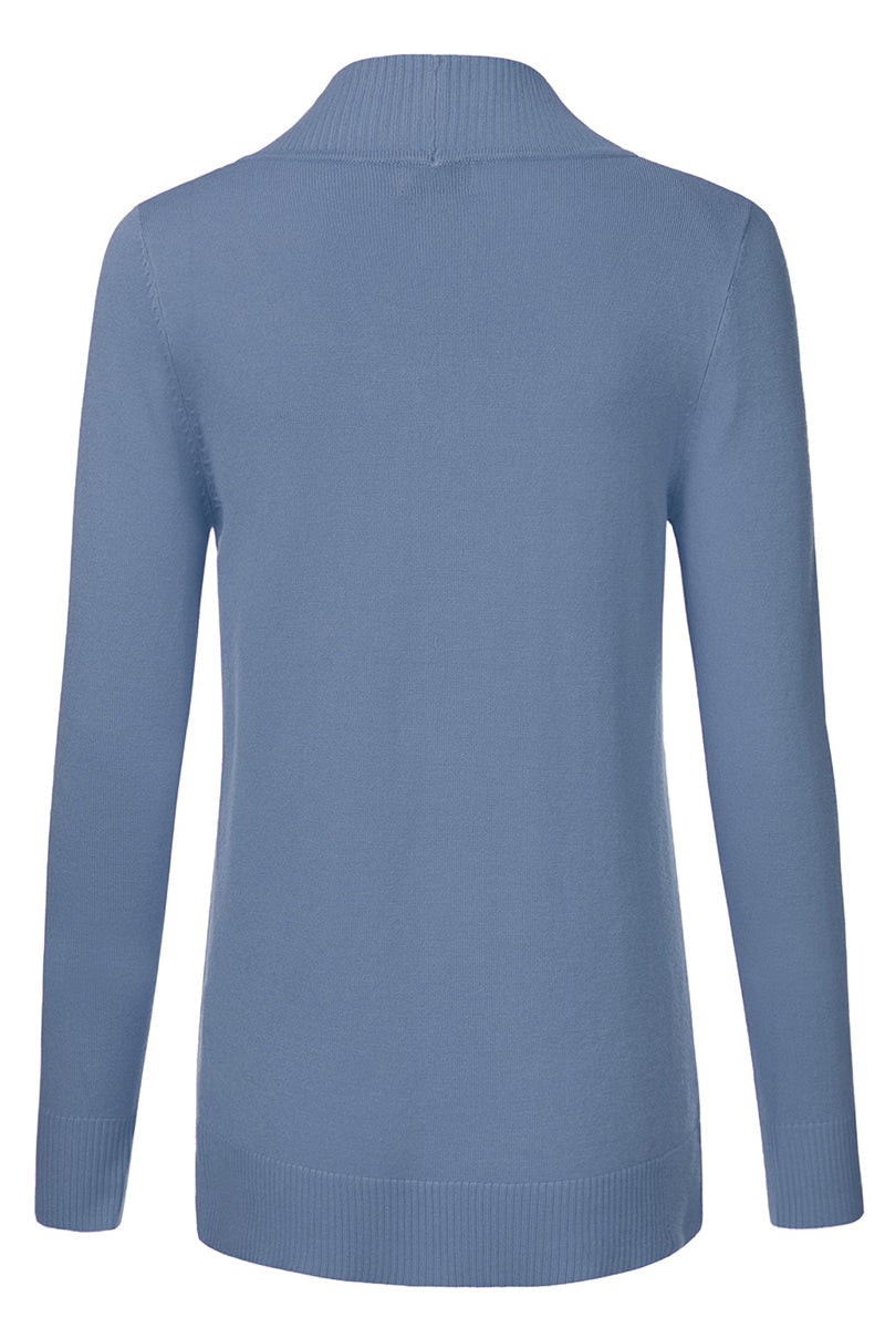 WOMEN'S OPEN FRONT KNIT LONG SLEEVE POCKETS SWEATER CARDIGAN