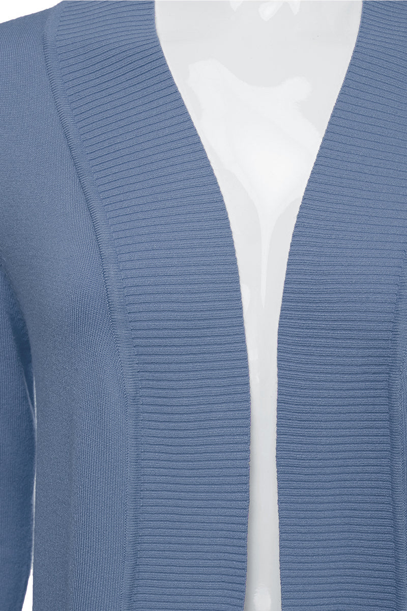 WOMEN'S OPEN FRONT KNIT LONG SLEEVE POCKETS SWEATER CARDIGAN