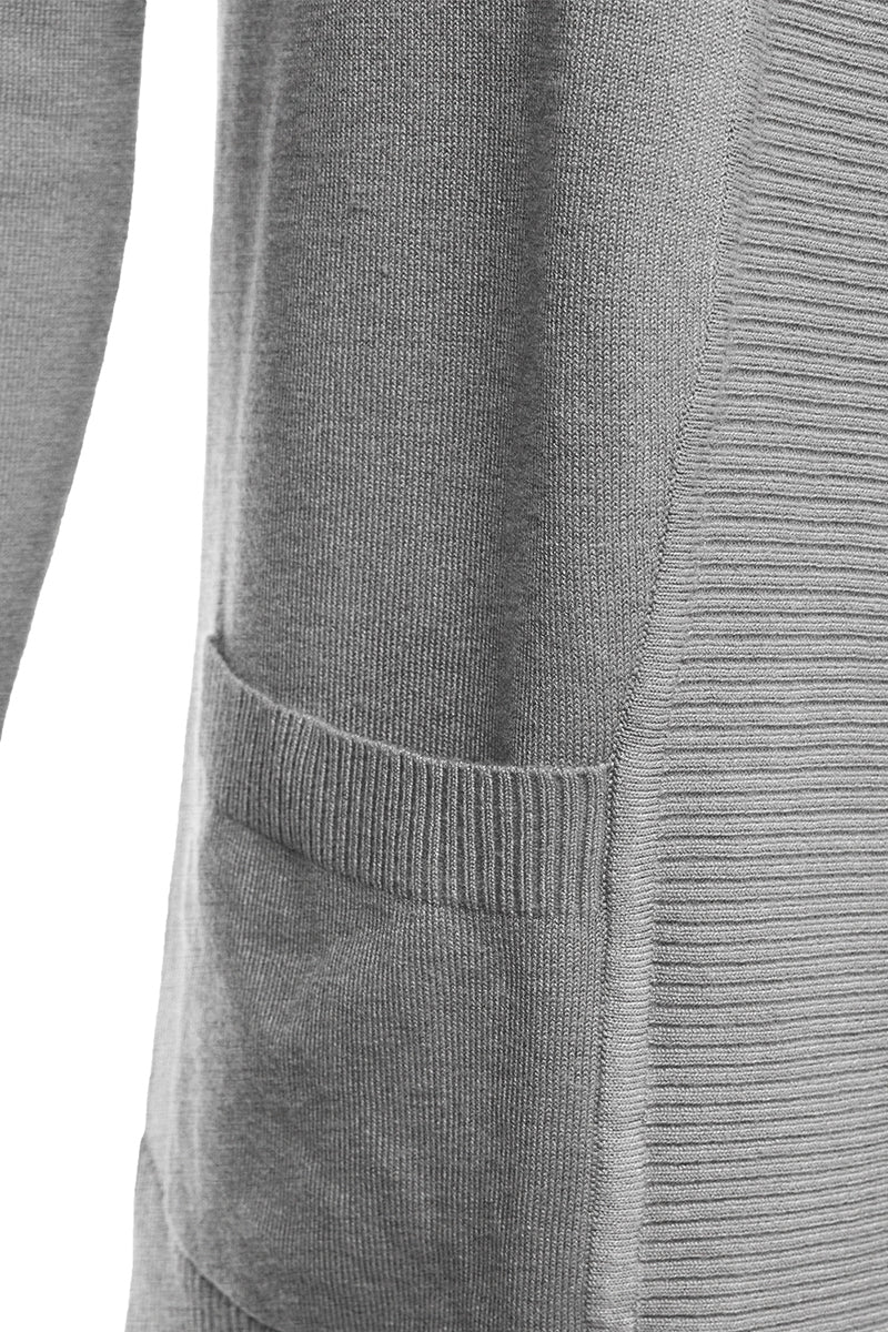 WOMEN'S OPEN FRONT KNIT LONG SLEEVE POCKETS SWEATER CARDIGAN