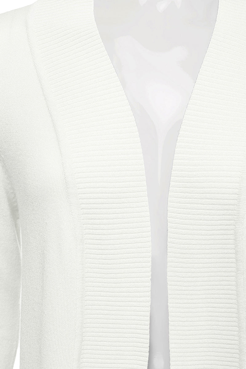 WOMEN'S OPEN FRONT KNIT LONG SLEEVE POCKETS SWEATER CARDIGAN