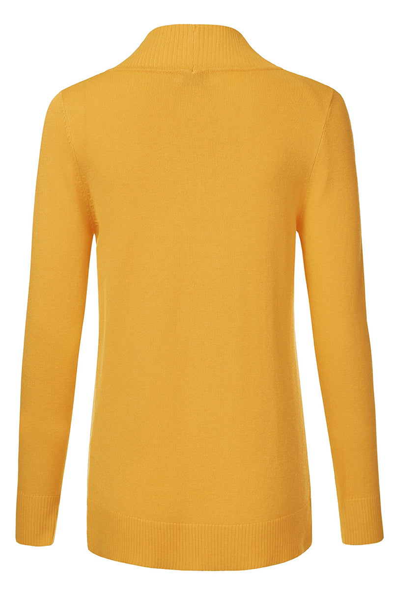 WOMEN'S OPEN FRONT KNIT LONG SLEEVE POCKETS SWEATER CARDIGAN