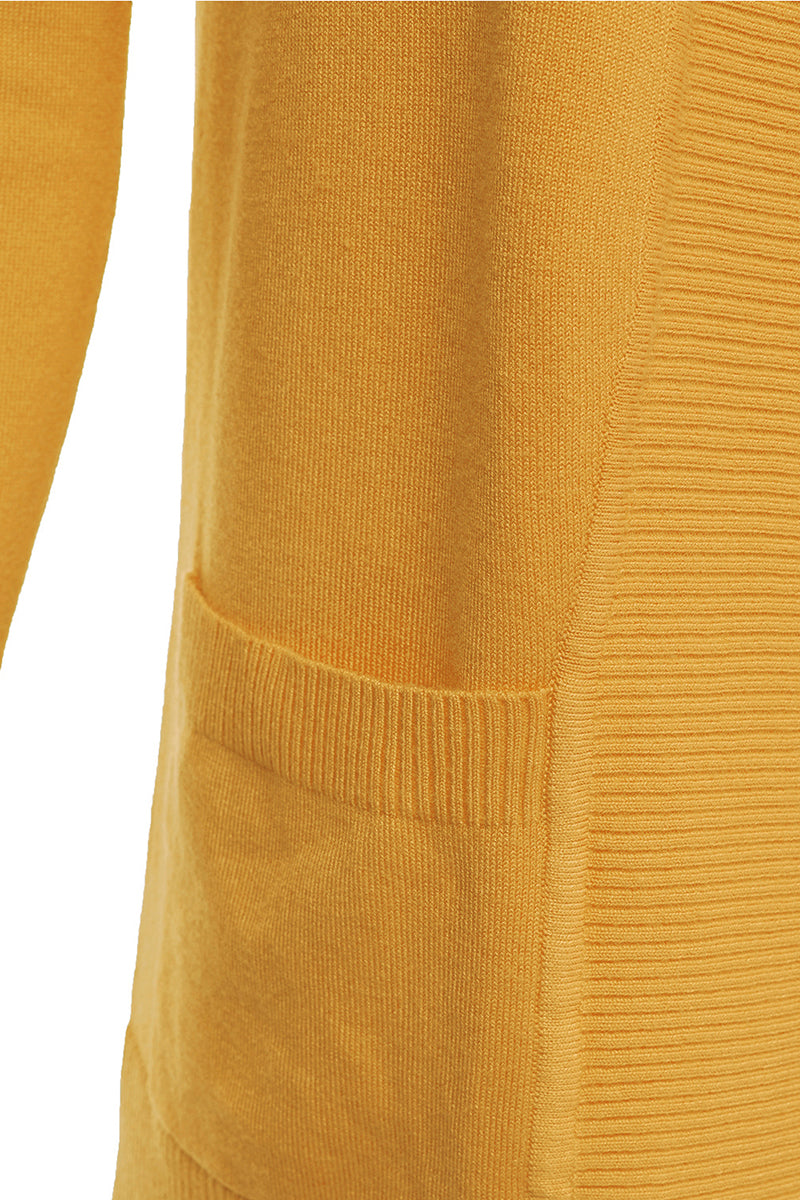 WOMEN'S OPEN FRONT KNIT LONG SLEEVE POCKETS SWEATER CARDIGAN