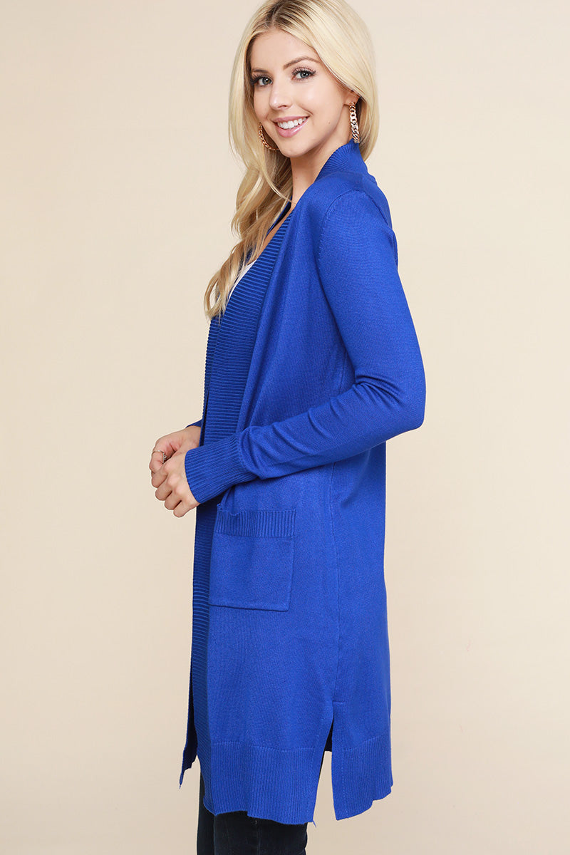 WOMENS LIGHT WEIGHT LONG SLEEVE OPEN FRONT LONG CARDIGAN