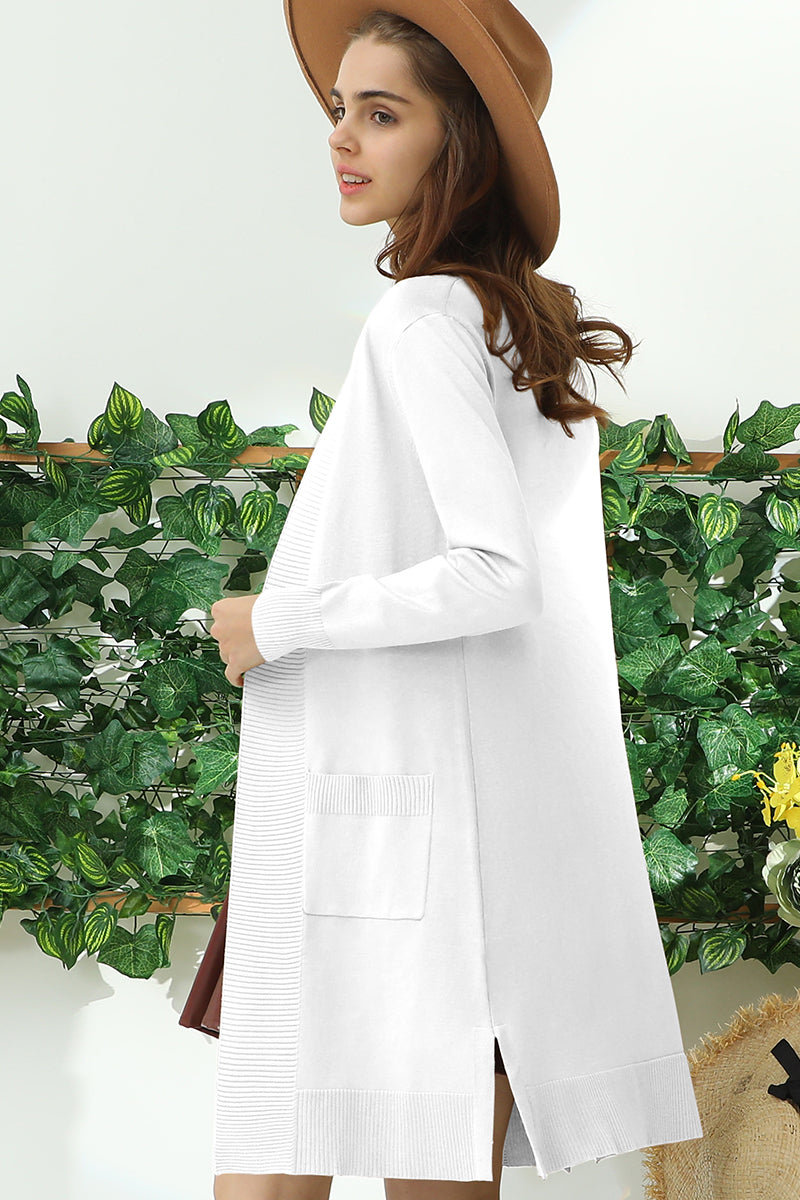 WOMENS LIGHT WEIGHT LONG SLEEVE OPEN FRONT LONG CARDIGAN